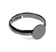 Ringbase. Gunmetal sort. 8 mm plade.